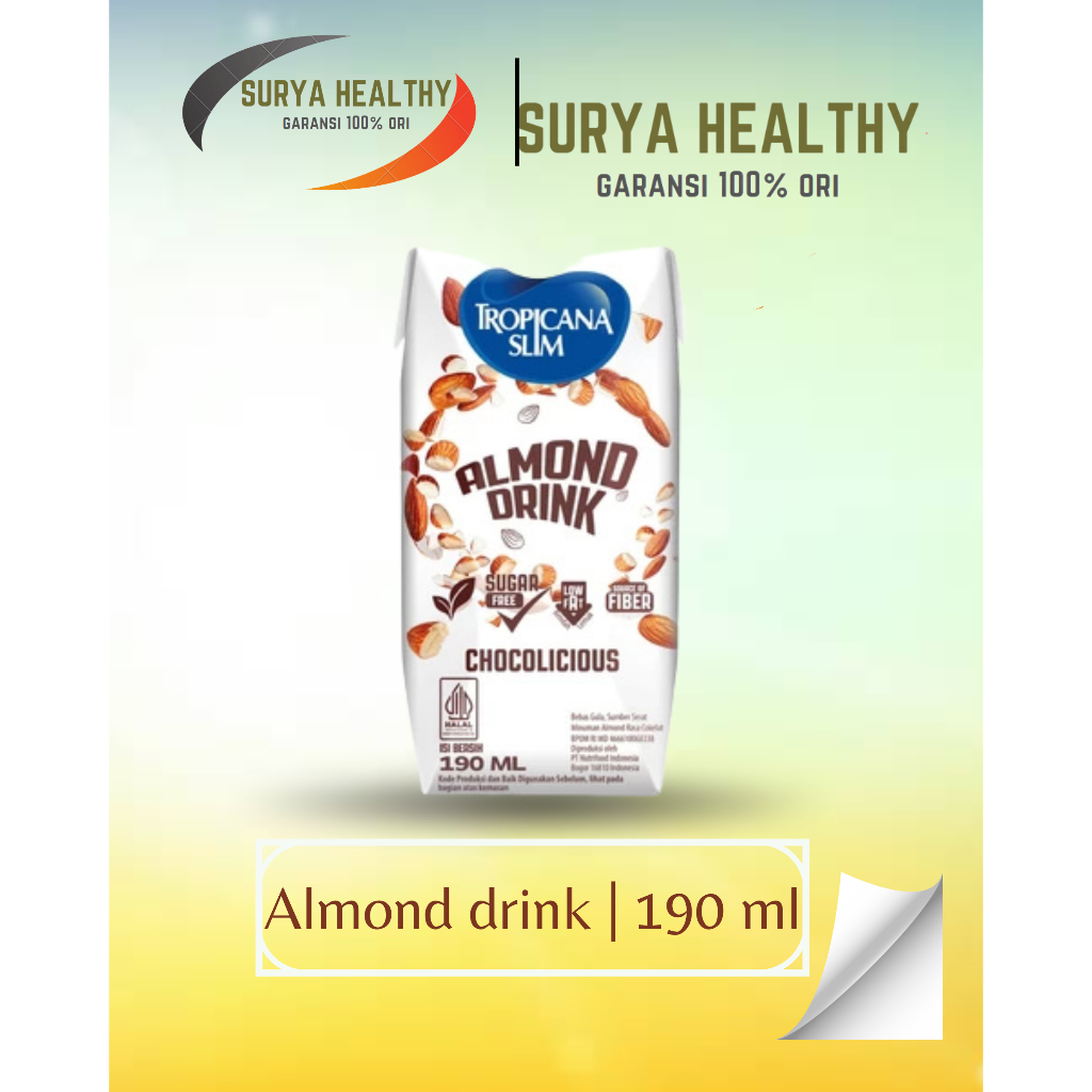 

TROPICANA SLIM ALMOND DRINK CHOCOLICIOUS 190ML - MINUMAN ALMOND COKELAT BEBAS GULA READY TO DRINK