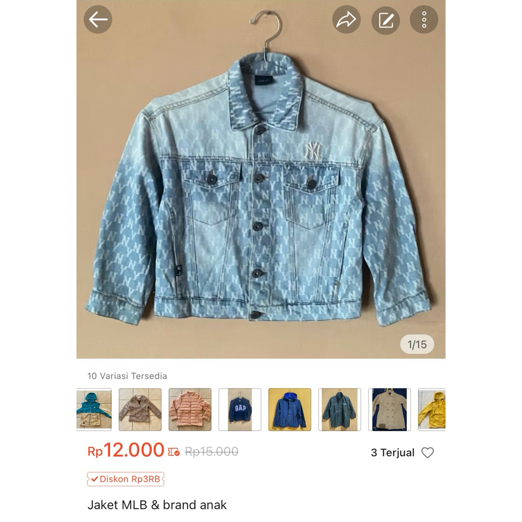 Jaket MLB & brand anak