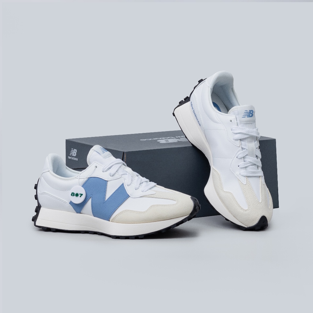 New Balance 327 White Blue Laguna