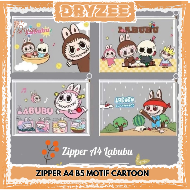 

Zipper A4 B5 Bening Folder Dokumen Kertas Buku Lucu Karakter Cartoon