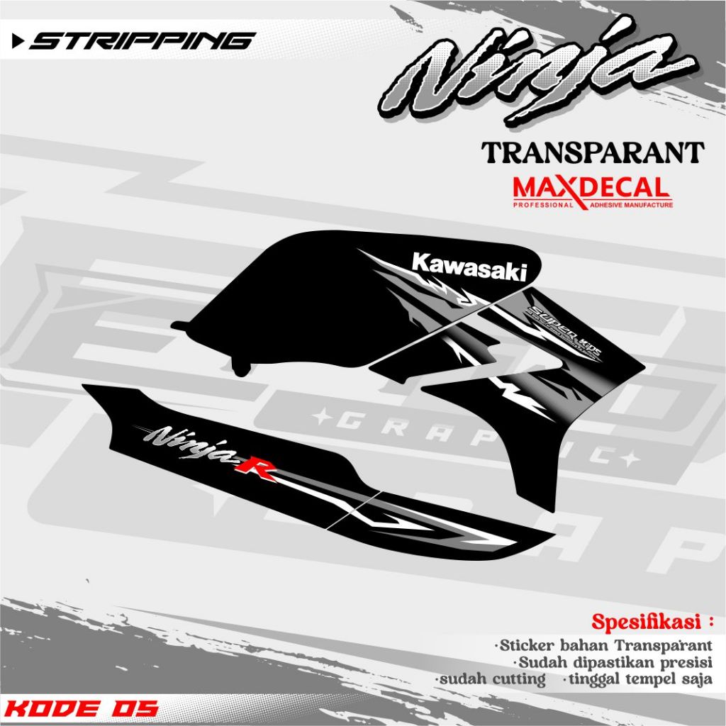 STIKER NINJA SS / NINJA R STRIPING NINJA SS / NINJA R TRANSPARAN STIKER TRANSPARAN NINJA SS / NINJA 