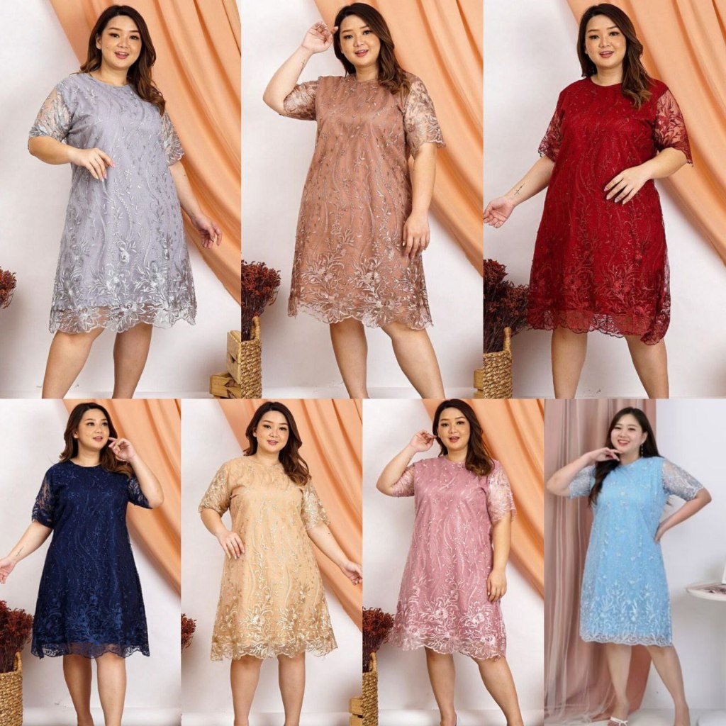 TERBARU - MIDI DRESS JUMBO ANDARA SIZE L & XXL - PARTY DRESS BIG SIZE - DRESS KONDANGAN JUMBO - PAKA