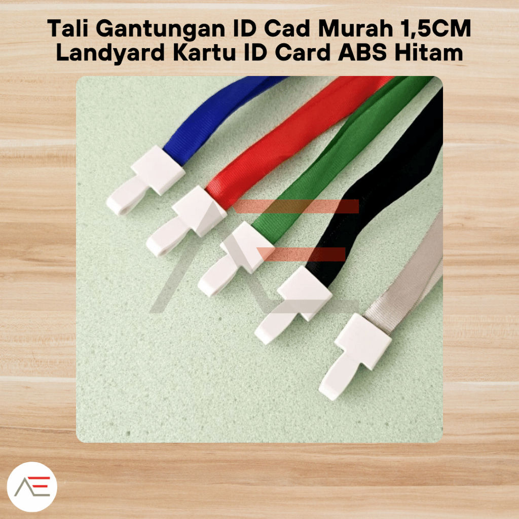 

Tali Gantungan ID Cad Murah 1,5CM Landyard Kartu ID Card ABS Hitam Biru Merah Hijau Putih Silver