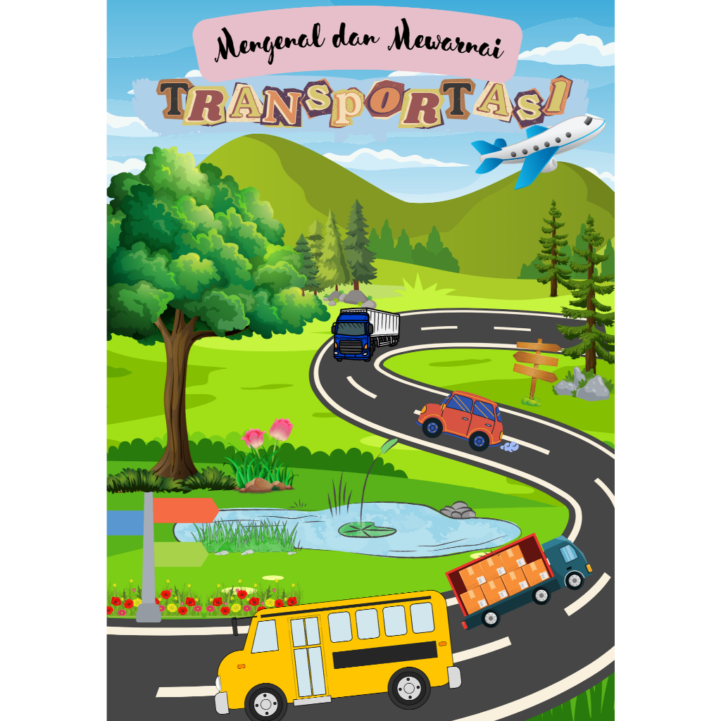 

COLOURING BOOK/BUKU MEWARNAI+BELAJAR MENULIS SEDERHANA Tema Transportasi by JoyPrinting