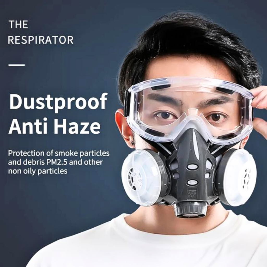 ASL Masker Gas Respirator Full face / Masker Gas Anti Virus Beracun + Kacamata Safety - 308