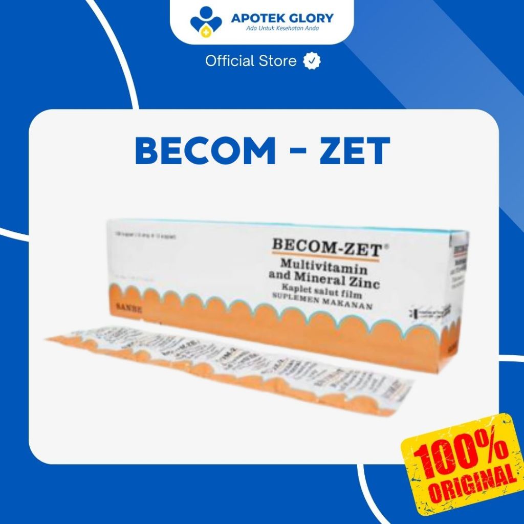 Becom Zet Multivitamin dan Mineral Kapsul Salut / Becom Zet Multivitamin