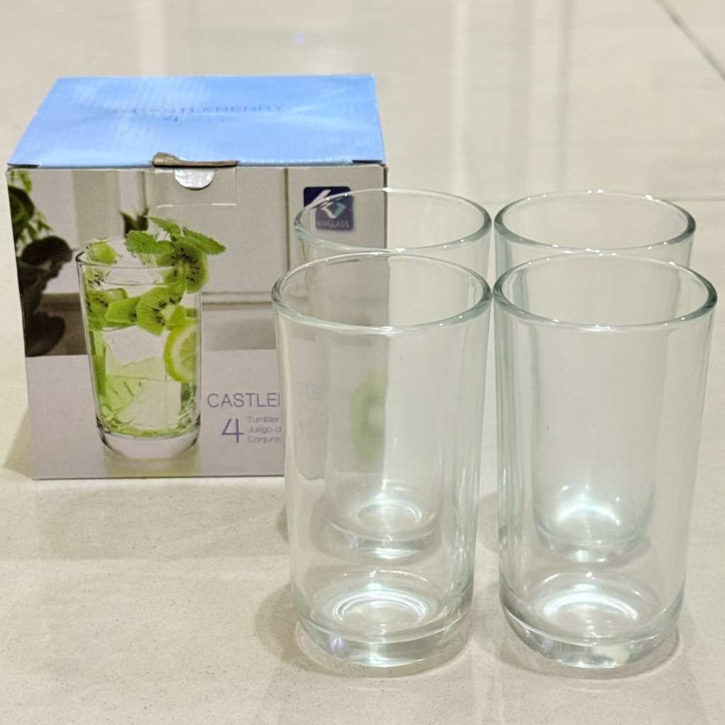 Satu Set Gelas Kaca Tinggi Polos Castleberry Kimglass isi 4