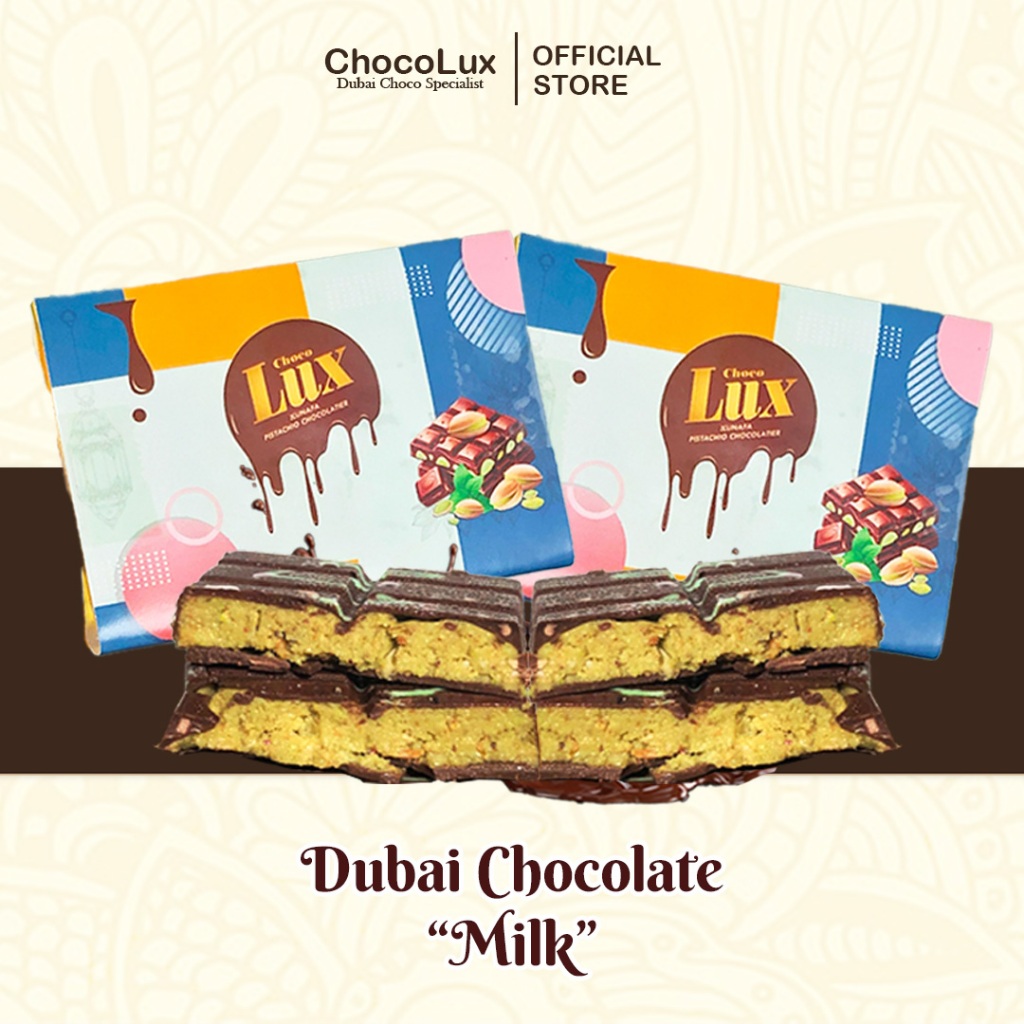 

Kombo Hemat 2 Dubai Chocolate Pistachio Original Kunafa / Kataifi Size Medium - Milk Chocolate