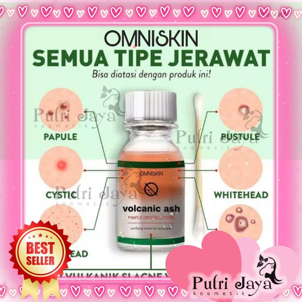 Obat Totol Jerawat Ampuh Omniskin Volcanic Ash Acne Serum Pimple Lotion / Omniskin
