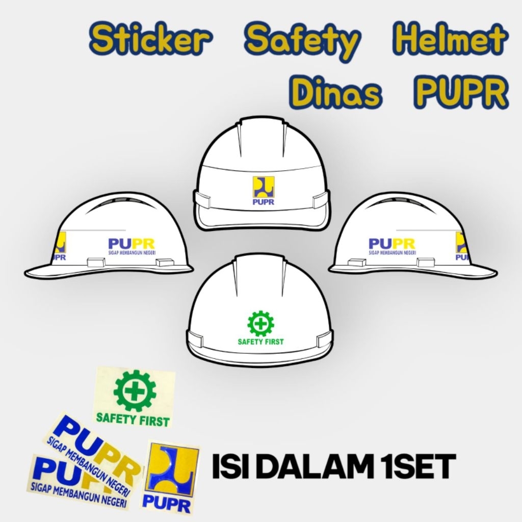 Cutting Stiker K3 - Stiker Logo Safety Helm Proyek Dinas PUPR 1set