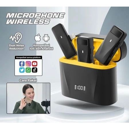 MIC WIRELESS M6 PRO IPHONE / Mic Vlog / Mic Konten / Mic Live