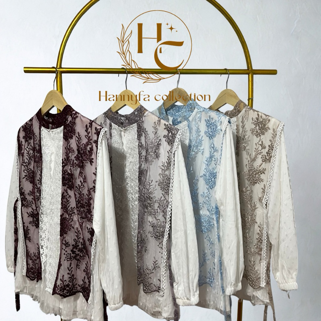 ATASAN WANITA MIX BROKAT DAN TILE DOT