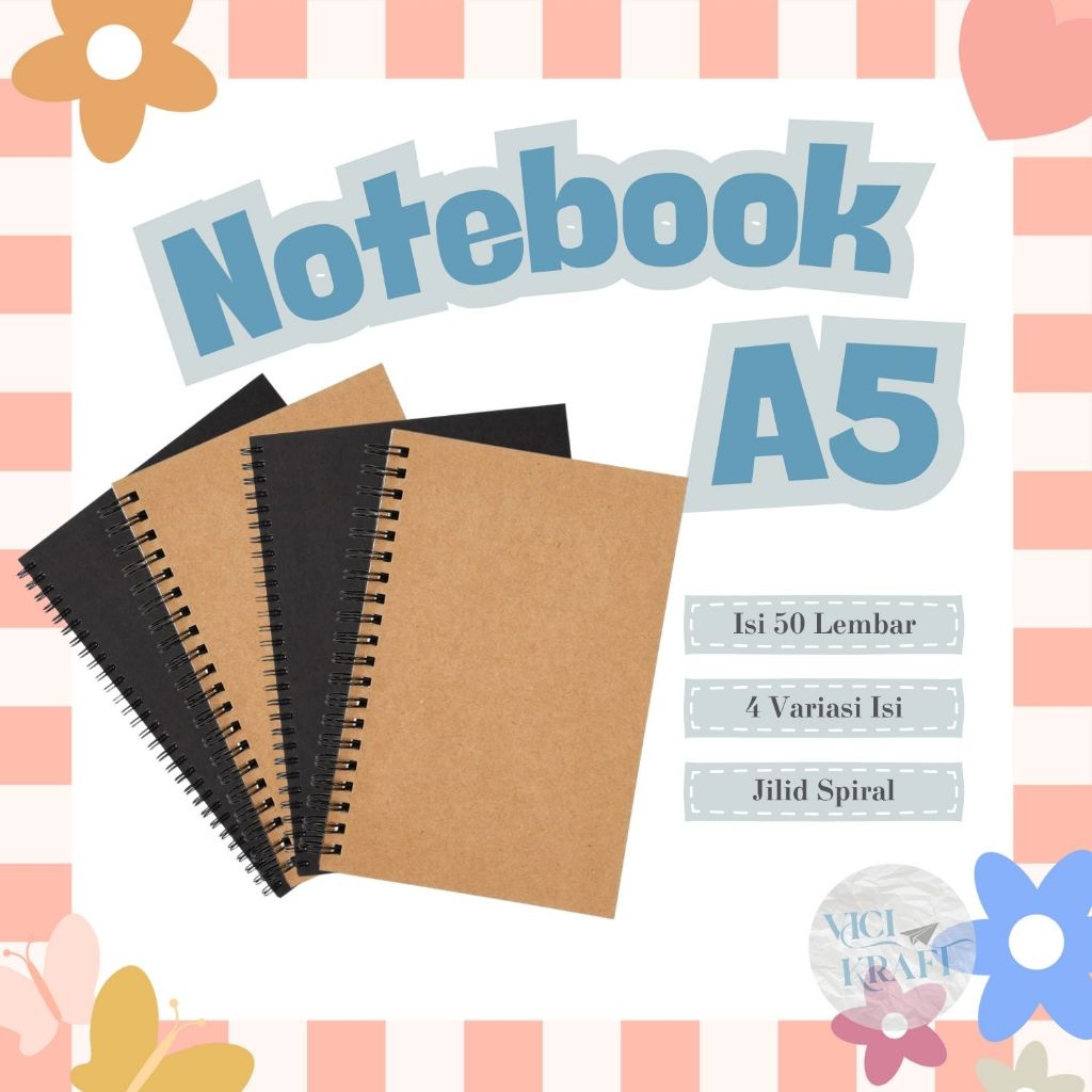 

Notebook / Diary Book / Sketch Book / Journal Book - A5 (ISI 50 LEMBAR)