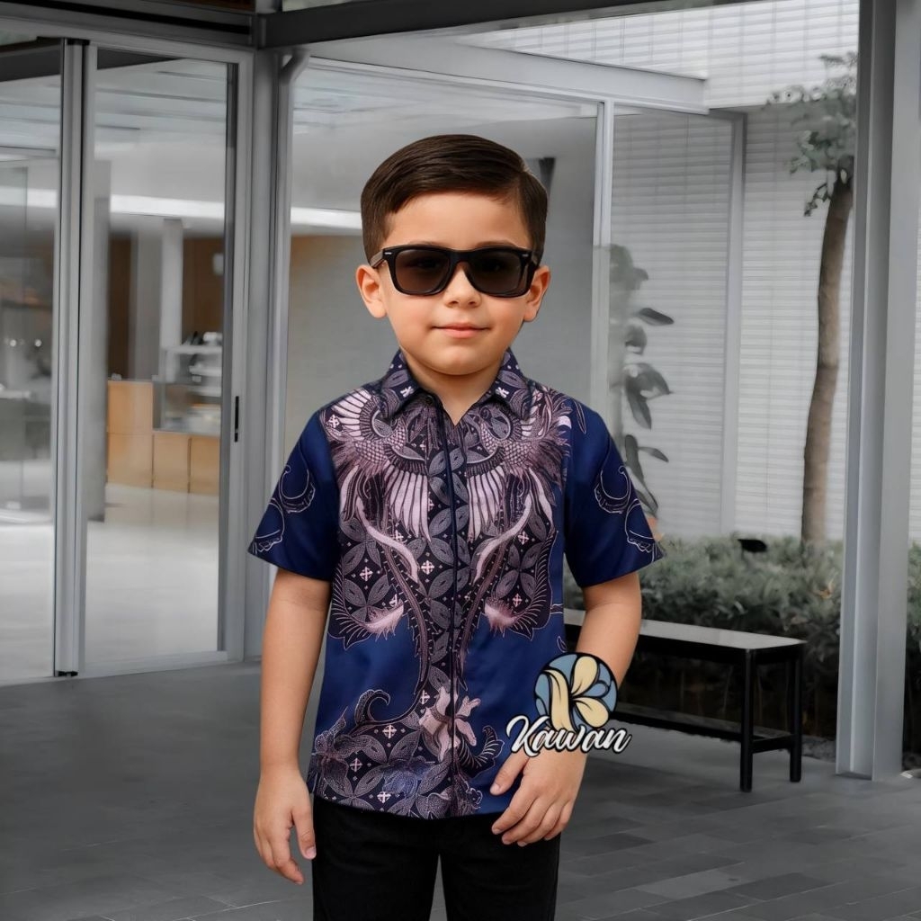 Kemeja Batik Anak Laki laki Umur 1-13 tahun Hem Batik Anak Pendek