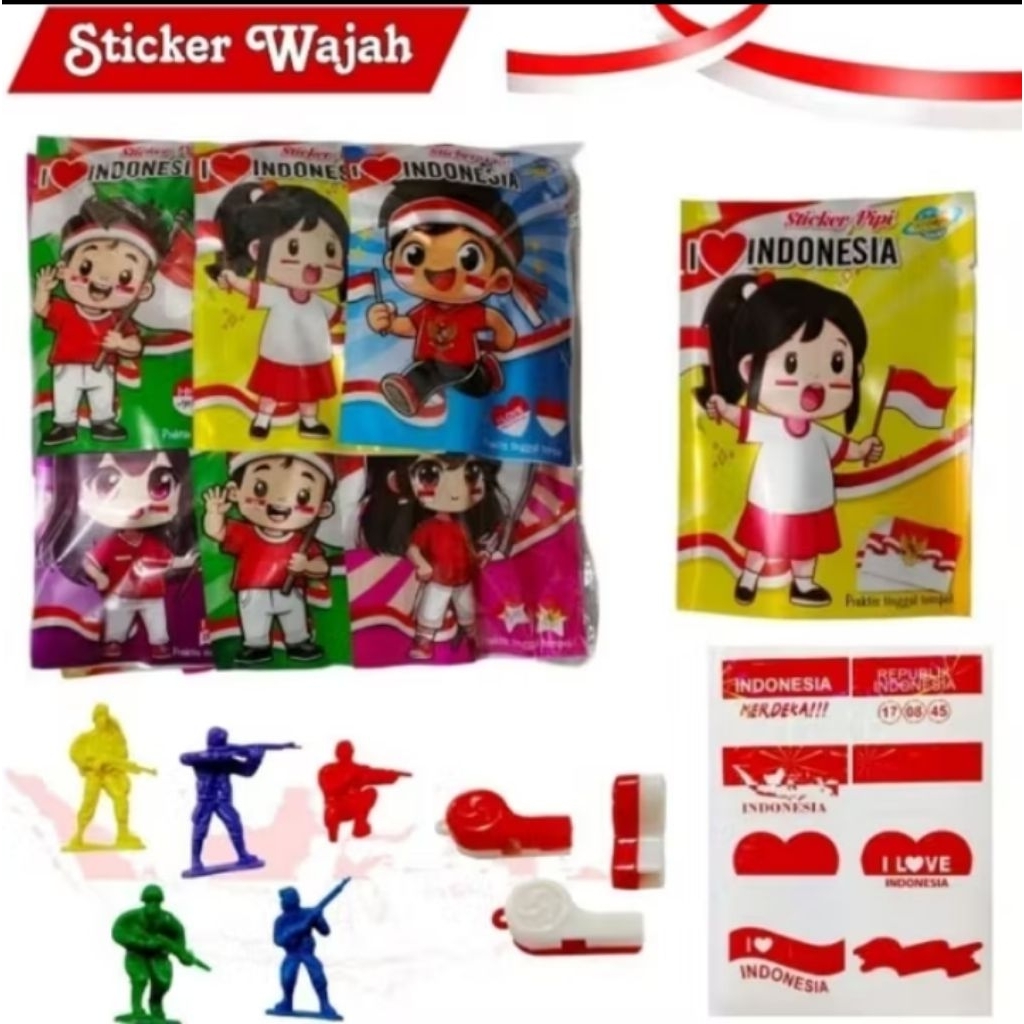 

Mainan Anak Stiker Wajah HUT-RI satu pack isi 20pcs