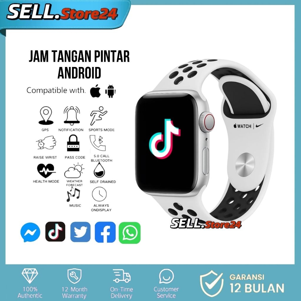 Jam Tangan Android HP Pintar Touchscreen Layar Sentuh Pria Wanita Tahan Air Terbaru