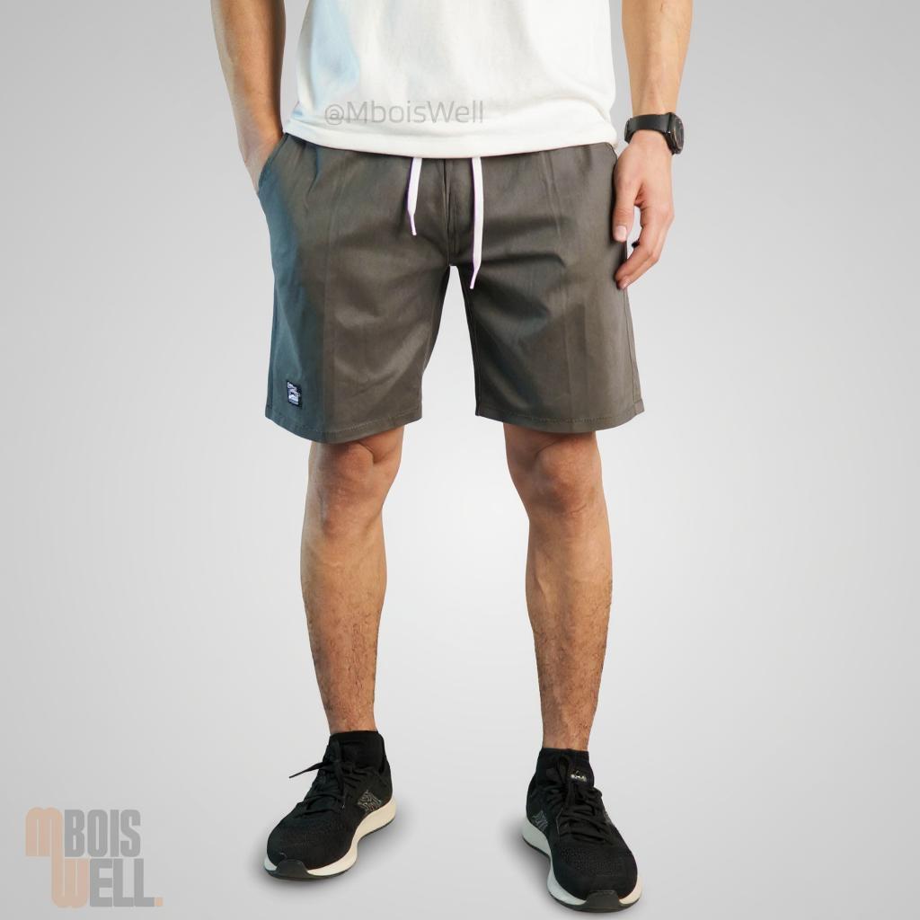 Celana Pendek Boardshort Pria Rhodium Premium - Twill Stretch Adem Ukuran 28-33 | MboisWell