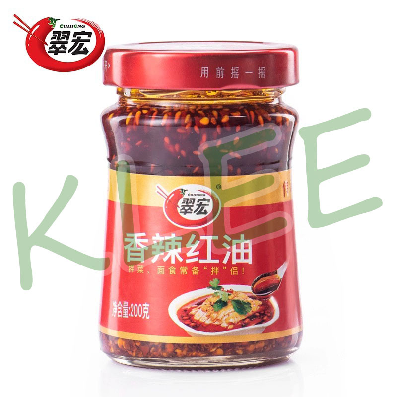 

Cuihong Chili Oil - Saus Cabe Sichuan Minyak Cabe Merah - Seasond Chili Oil - Dimsum Chili Oil 200g 翠宏 香辣红油