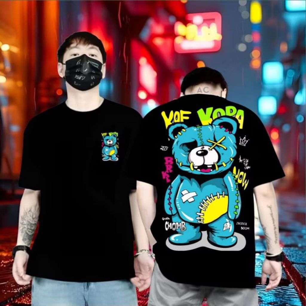 Kaos Distro Cowok Lengan Pendek Keren Bahan Adem Jahitan Super Rapi Kualitas Premium Motif " BONEKA 