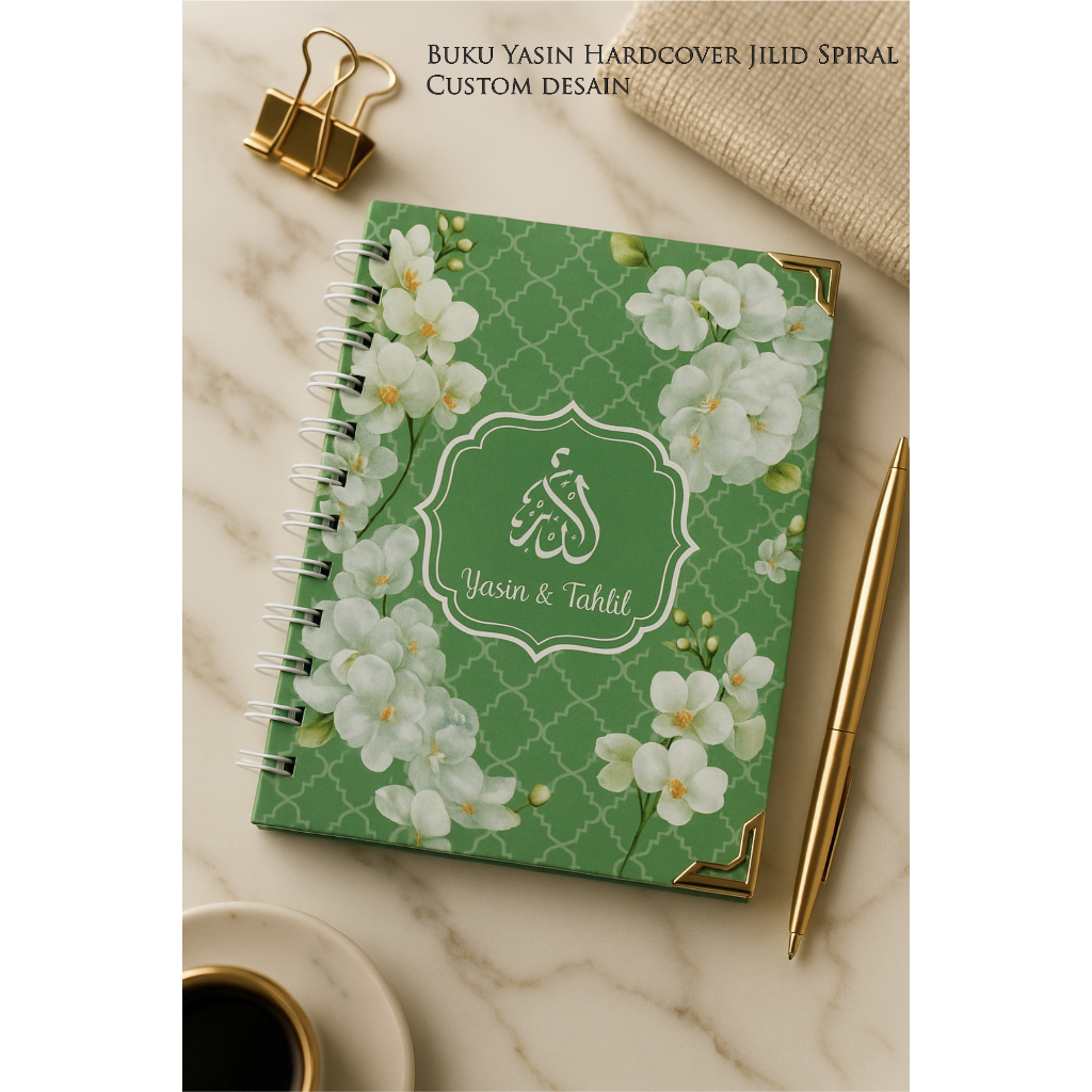 BUKU YASIN l BUKU YASIN HARDCOVER SPIRAL 224 HALAMAN ART PAPER tanpa siku besi