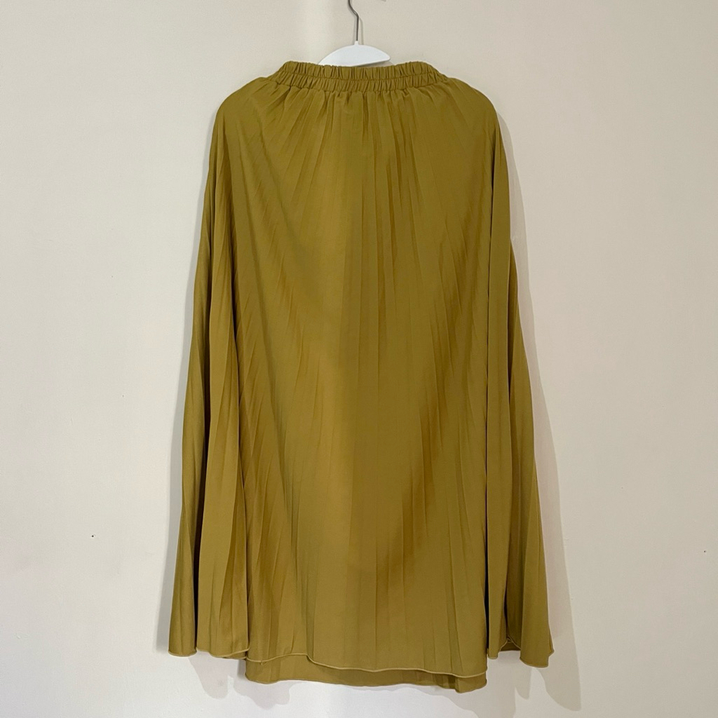 Preloved Rok Panjang Plisket Warna Kuning Mustard