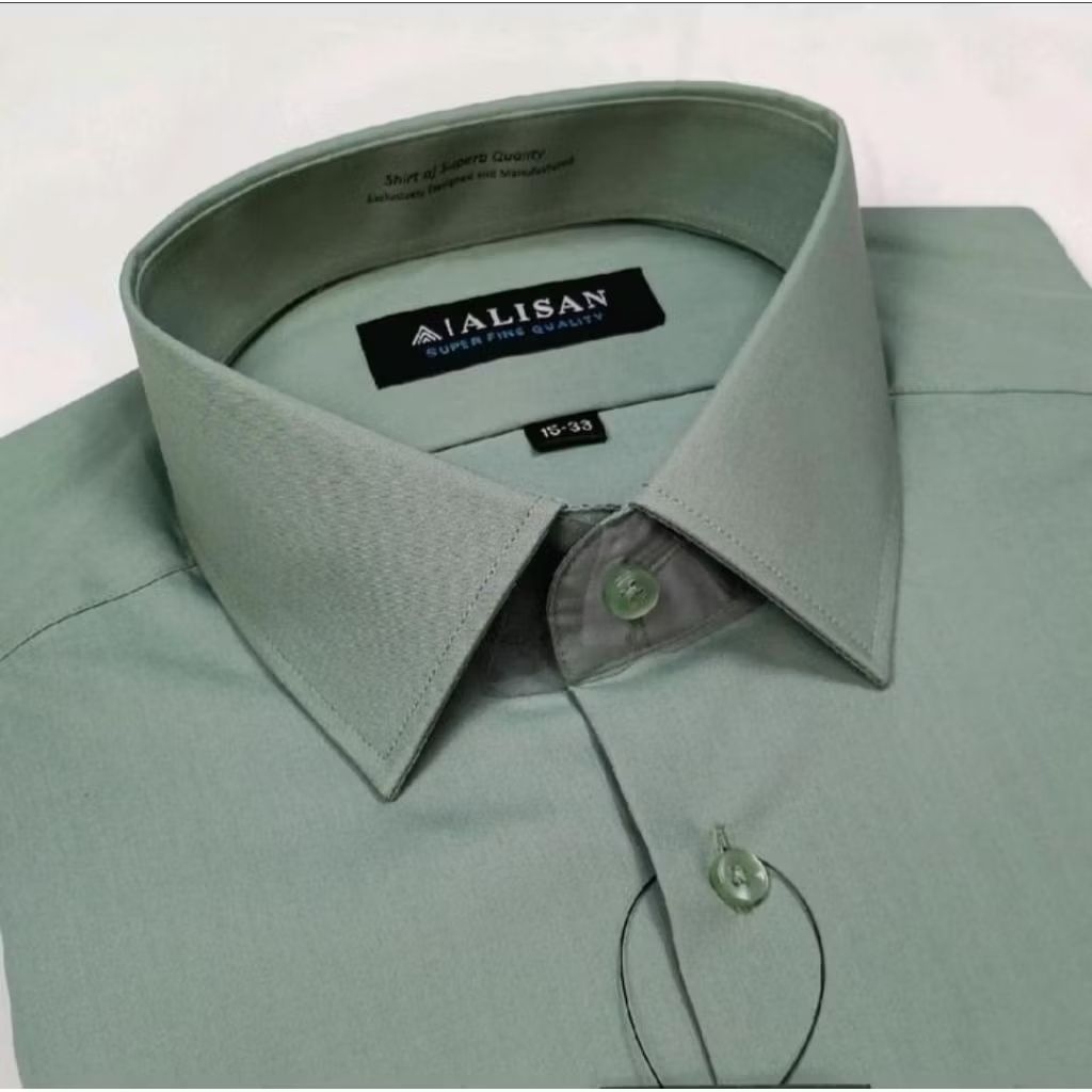 Kemeja Formal Sage Green Hijau Alisan