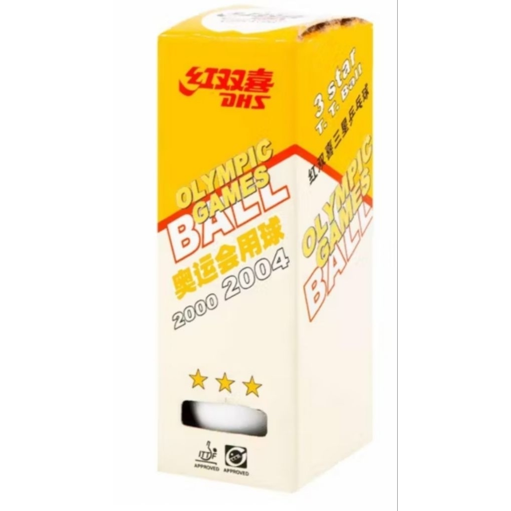 BOLA PINGPONG DHS PLASTIC ISI 3 STAR 3