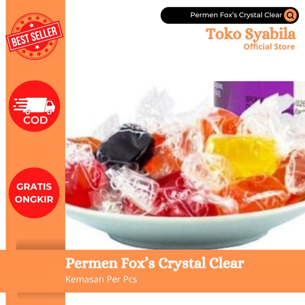 

TERMURAH!!! Bijian Permen Fox's Crystal Clear (Per Pcs) Varian Random