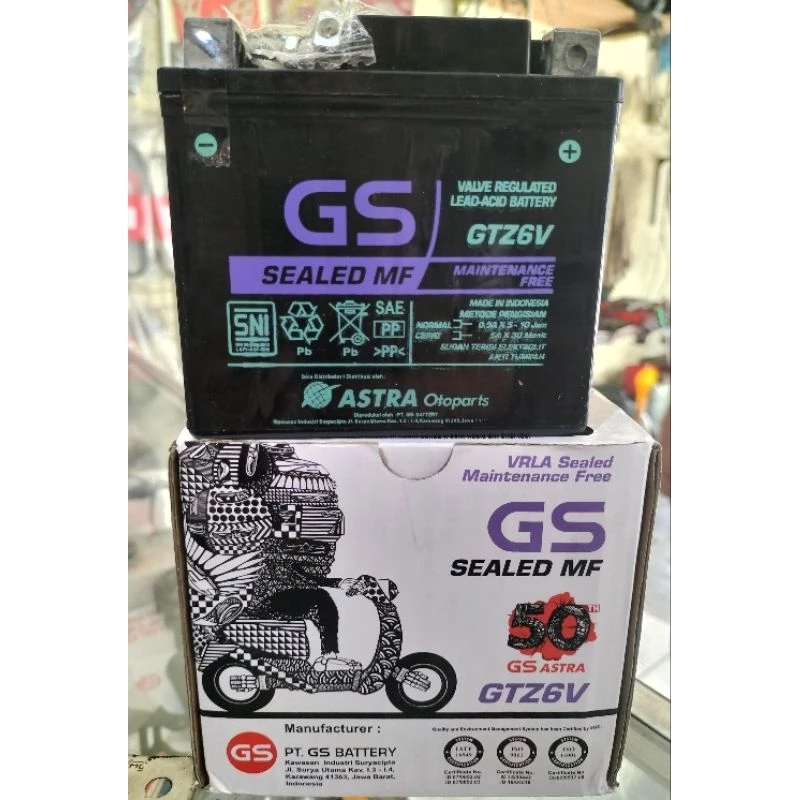 AKI ACCU / BATERAI BATERY GS ASTRA ORIGINAL GTZ6V,..#NMAX-NEW/OLD,VARIO125/150,AEROX,LEXI,PCX150/155