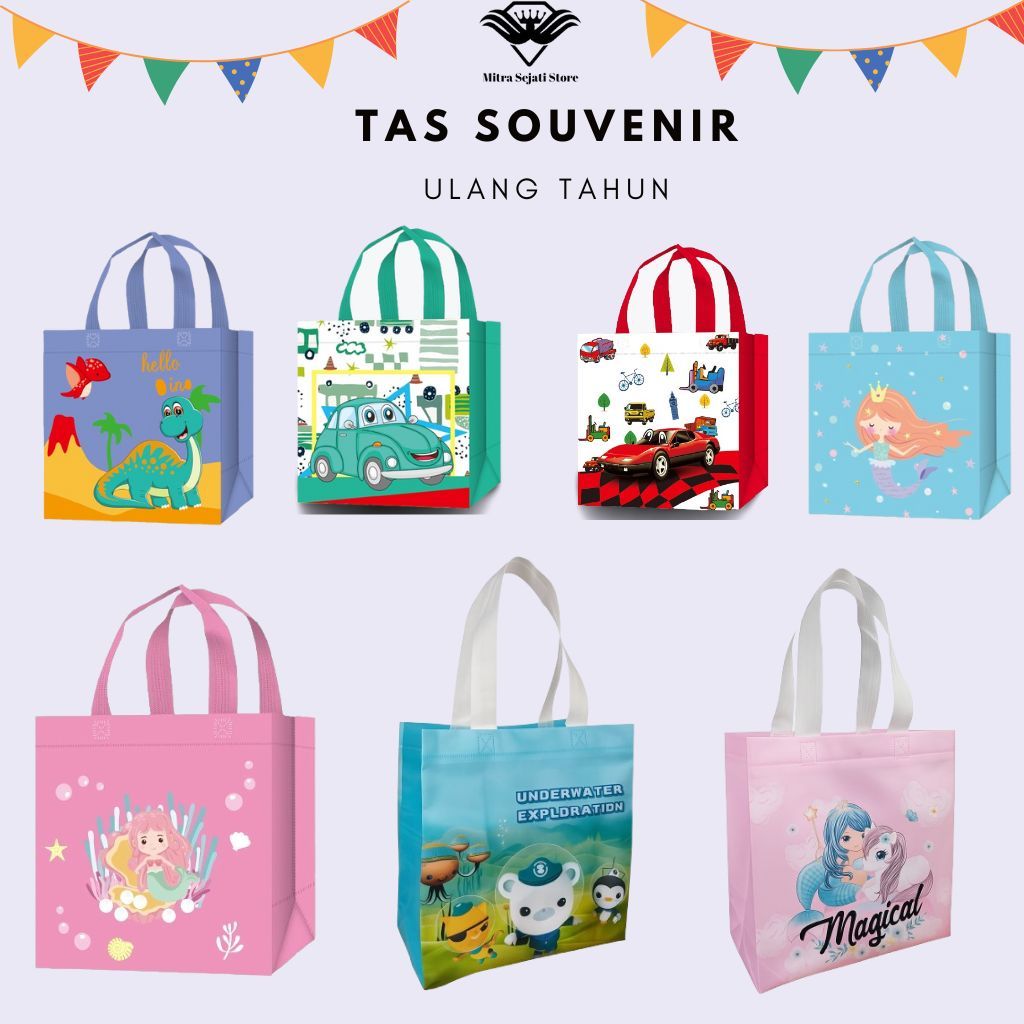 

Tas Souvenir Ulang Tahun Anak Goodiebag Motif Kartun Premium - W001