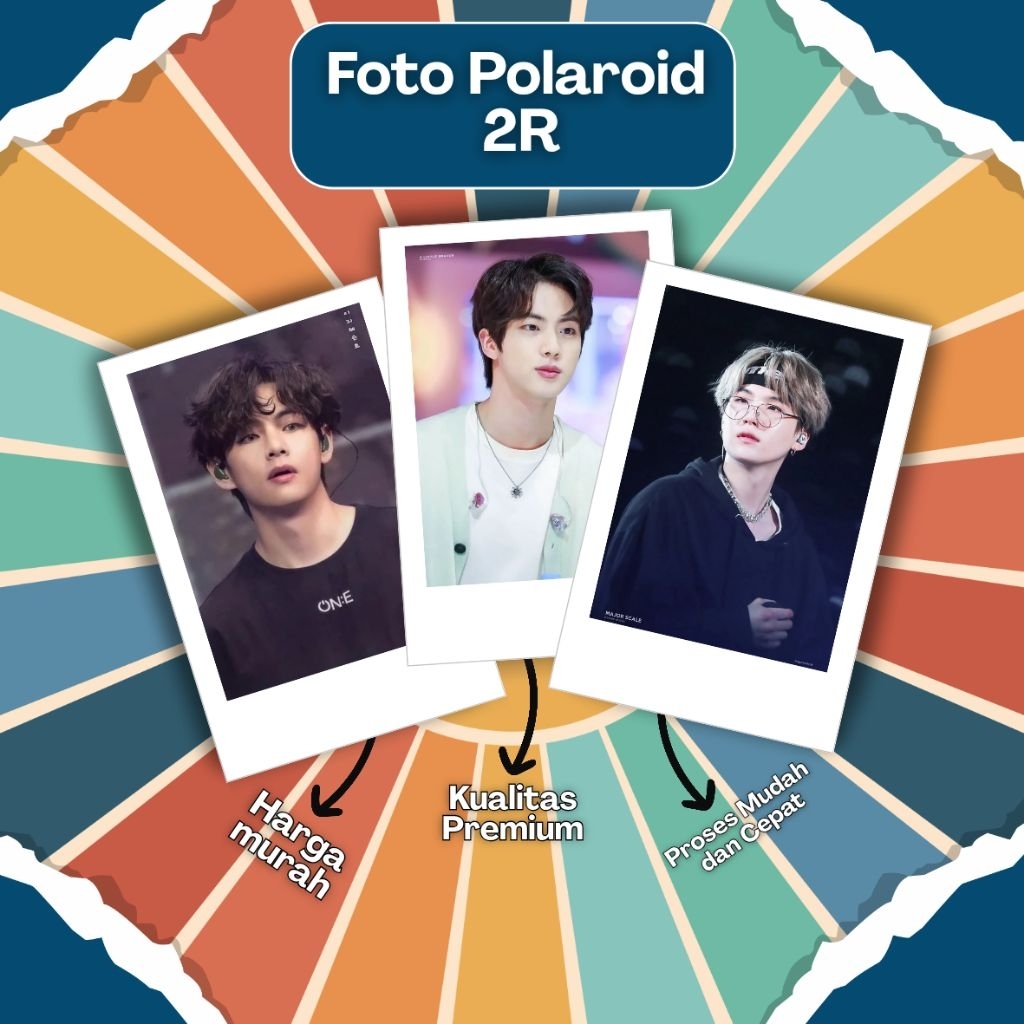 100 PCS 260 GSM Polaroid K-Pop 2R Custom Cetak Foto Bias Sendiri Desain Estetik Bisa Request Gambar 