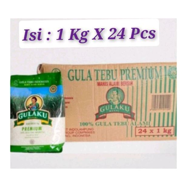 

( DUS ISI 24 PCS ) Gulaku Gula Pasir 1 Kg / 1000 Gram - Varian Hijau Premium / Kuning Tebu Alami