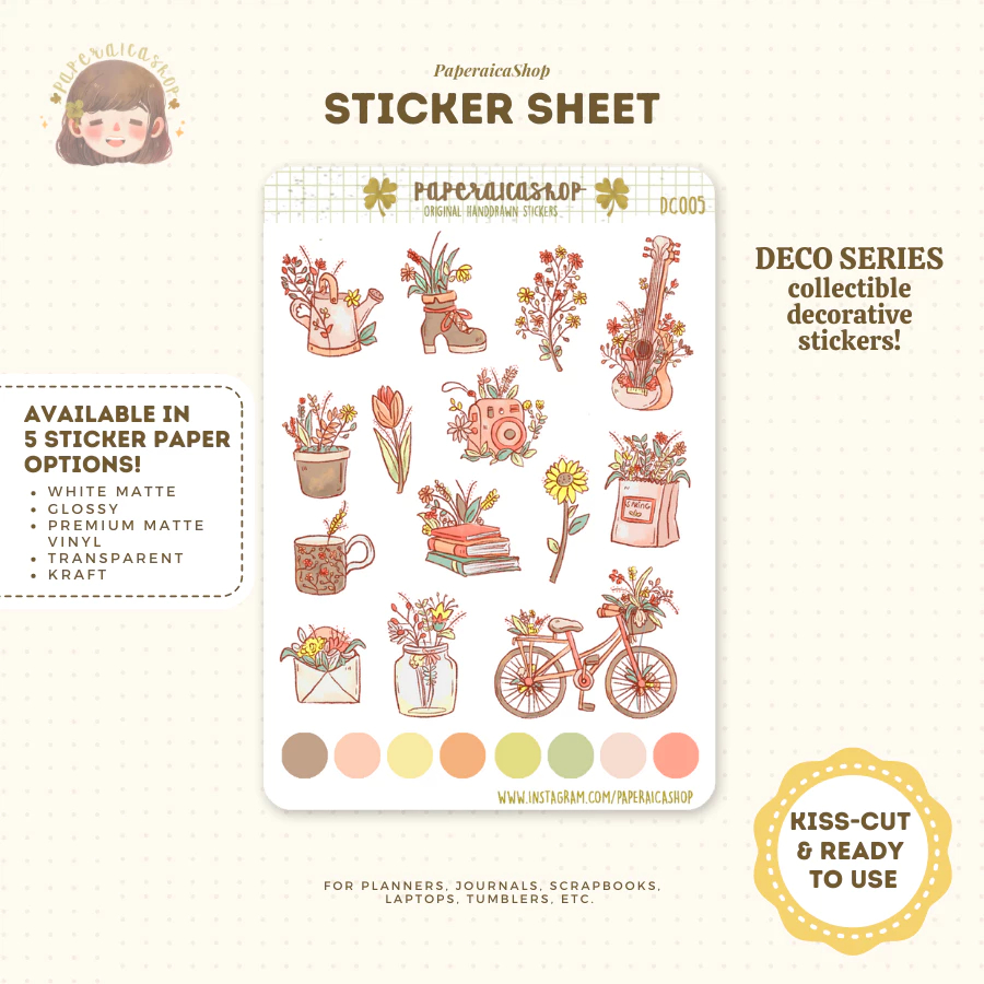

Paperaica - Spring Planner Stickers, Primrose Stickers, Pink Aesthetic Stickers