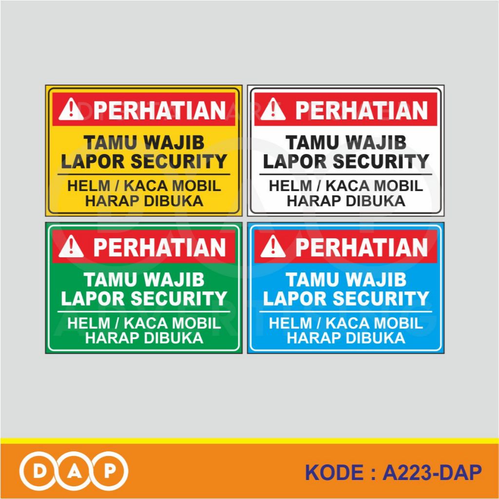 

A223 - Acrylic Sign, Stiker Akrilik Tamu Wajib Lapor, Termurah, dan Bisa Custom