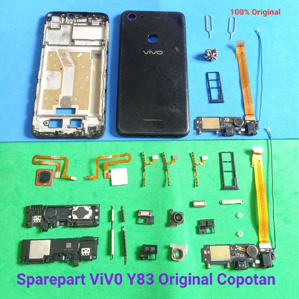 Sparepart Original Copotan Vivo Y83 Second  Flex konektor Cas kumplit  Fingerprint  Flexi UI board  