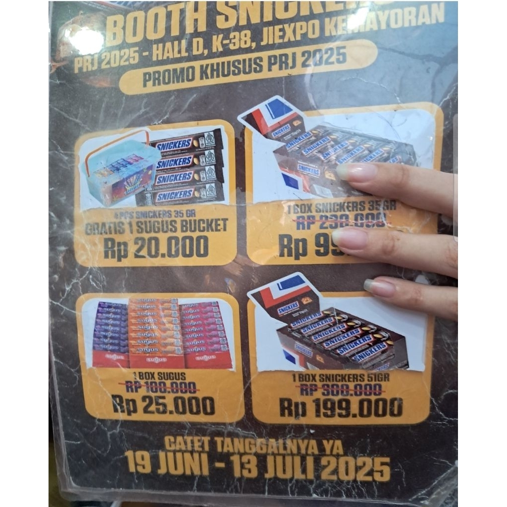 

READY NO PO ! JASTIP PRJ 1 BOX SNICKERS 51GRAM (24PCS)