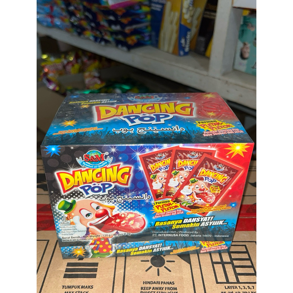 

S&M DANCING POP Permen pletok pletok kotak rasa jeruk dan stroberi