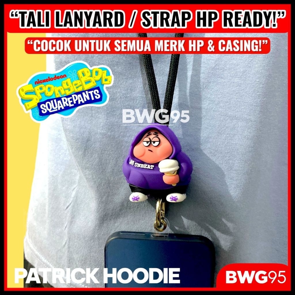 Tali Lanyard HP/ Gantungan Leher Tali Handphone Anti Jatuh Kuat Banyak Pilihan Karakter Bisa COD