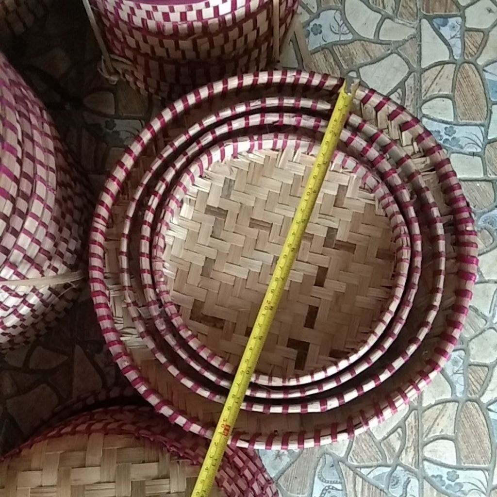 Tampah bambu mini tempat nasi tumpeng jajanan pasar dll