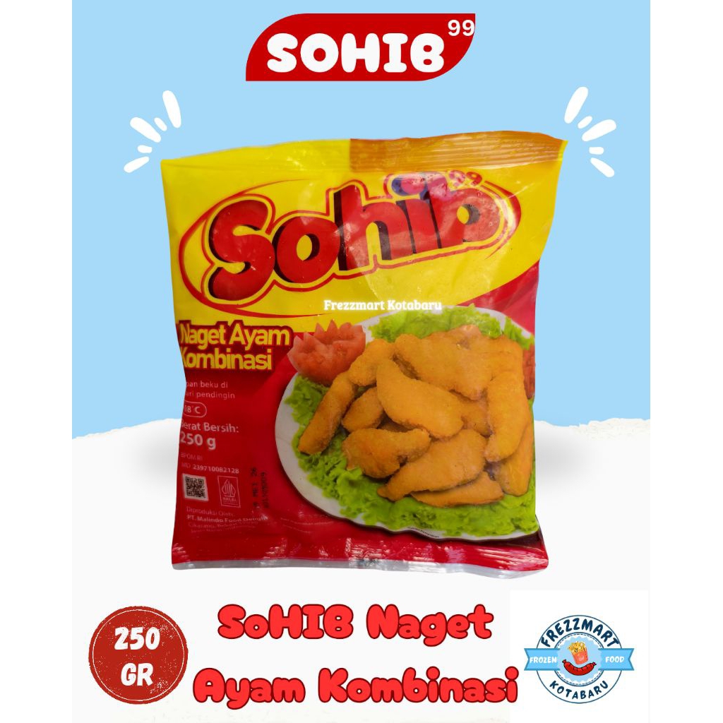 

Sohib Naget Ayam Kombinasi Nugget 250 GR 1 KG Frozen Food Fresh Frezzmart Kotabaru