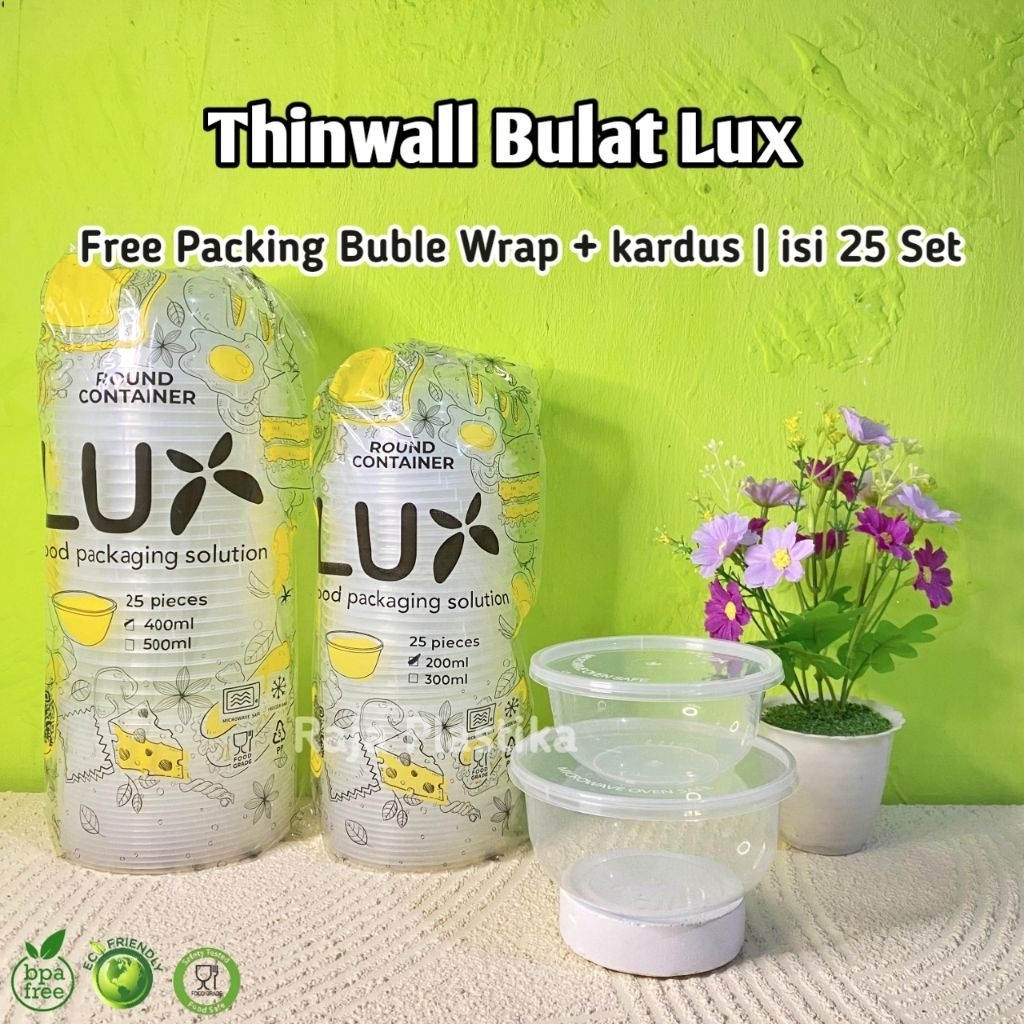 [25set] Thinwall Bulat 200ml - 400ml Merk Lux | Thinwall Mangkok Bulat