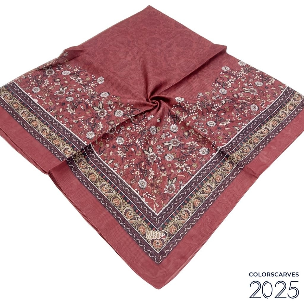 Kerudung turkey miss color motif bunga