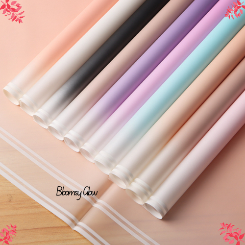 

20 Lembar Kertas Bunga Buket Cellophane Gradient Flower Wrapping Paper KB6044