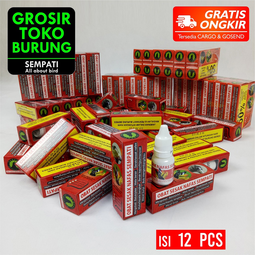 SEMPATI GROSIR OBAT SESAK NAFAS SEMPATI ISI 12 MENGOBATI BURUNG GANGGUAN PERNAFASAN SERAK MACET BUNY