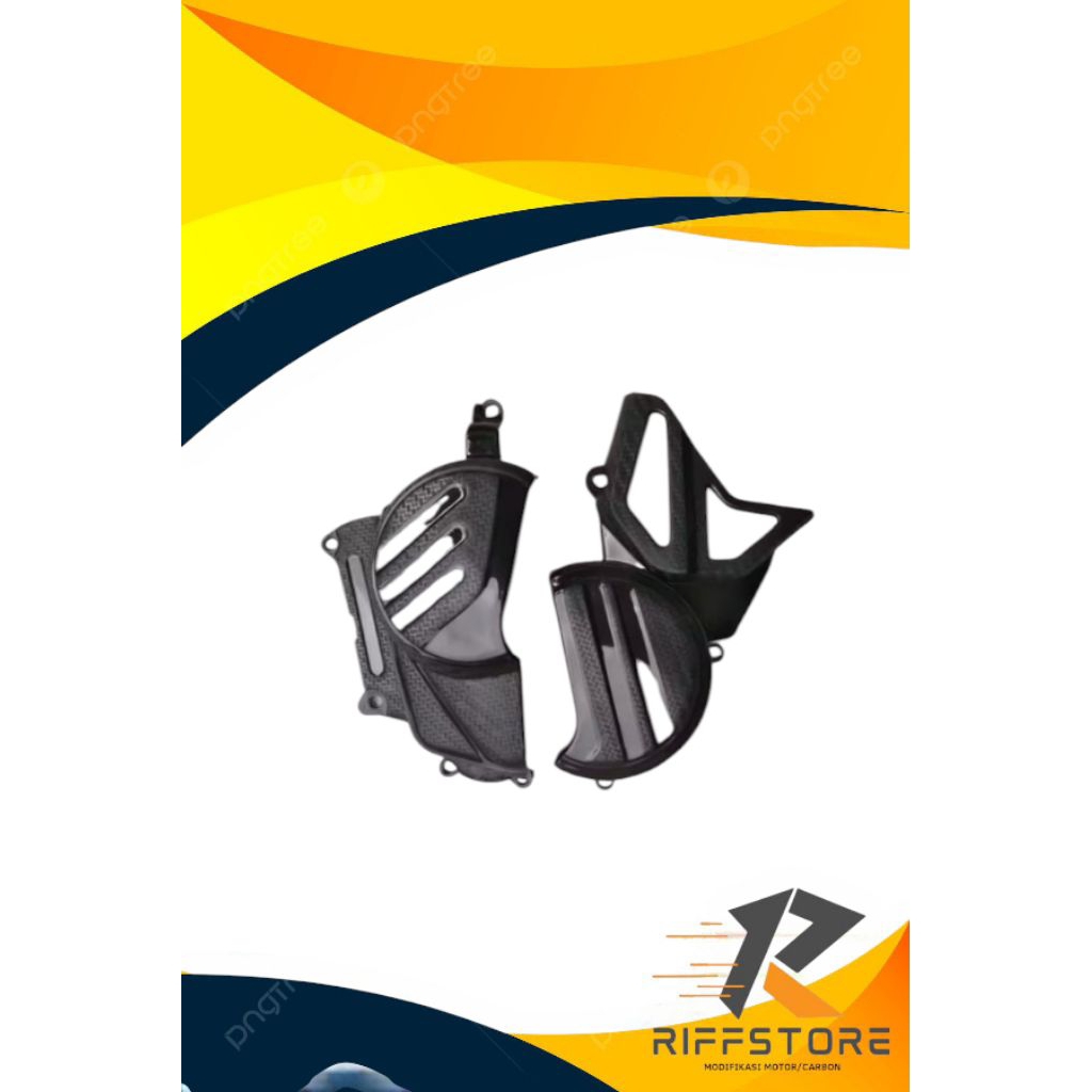 Tutup pelindung blok mesin crf150 Carbon Celup WTP Motip 56 cover mesin samping crf 1501