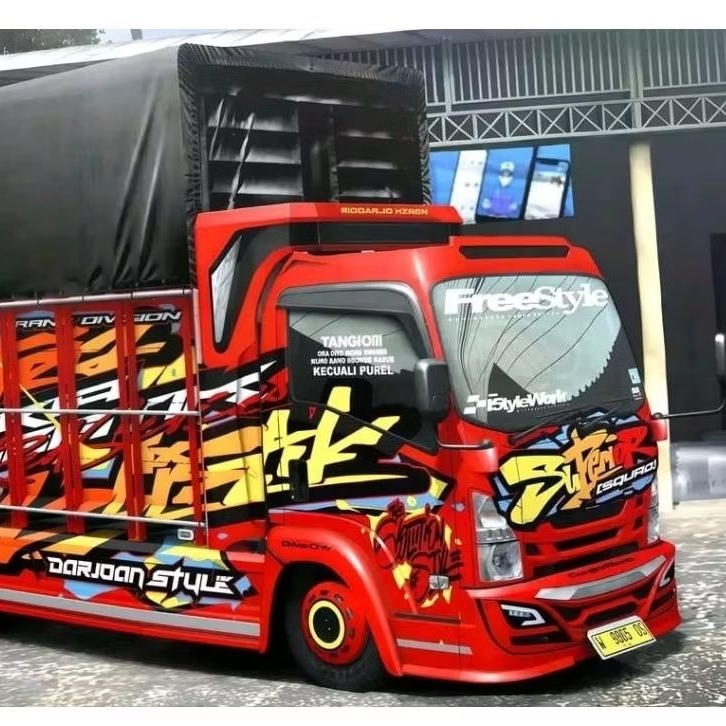 miniatur truck oleng canter trending topic variasi lampu LED 3 mode paling murah