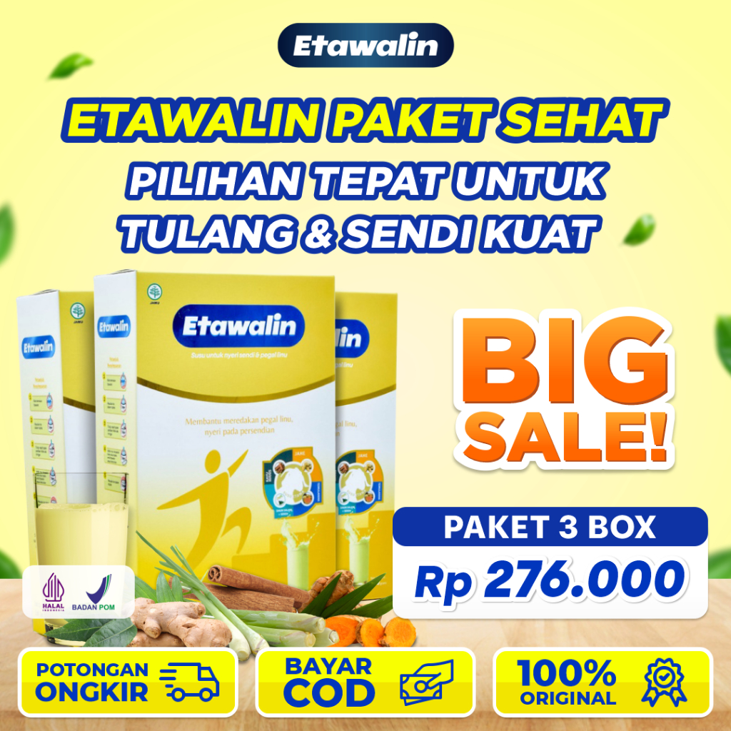 

Etawalin Paket Hemat 3 Box Dijamin 100% Asli!!! Original 100% 3x Lebih Berkhasiat Atasi Nyeri Sendi Asam Urat Rematik Dan Kesehatan Tulang