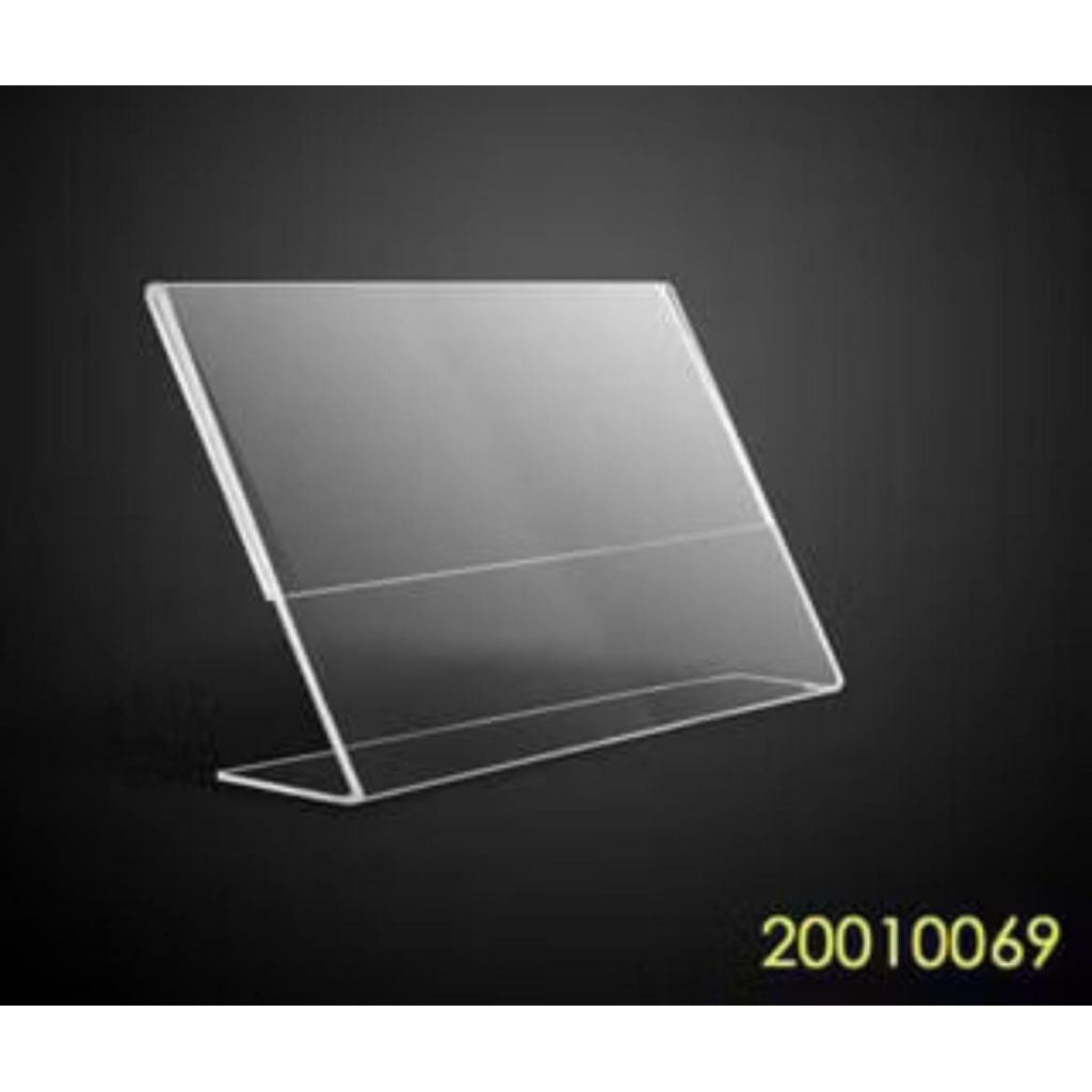 

TEMPAT BROSUR/TENT HOLDER AKRILIK/ TENT CARD AKRILIK UK 10X12 L LANDSCAPE BAHAN 2MM