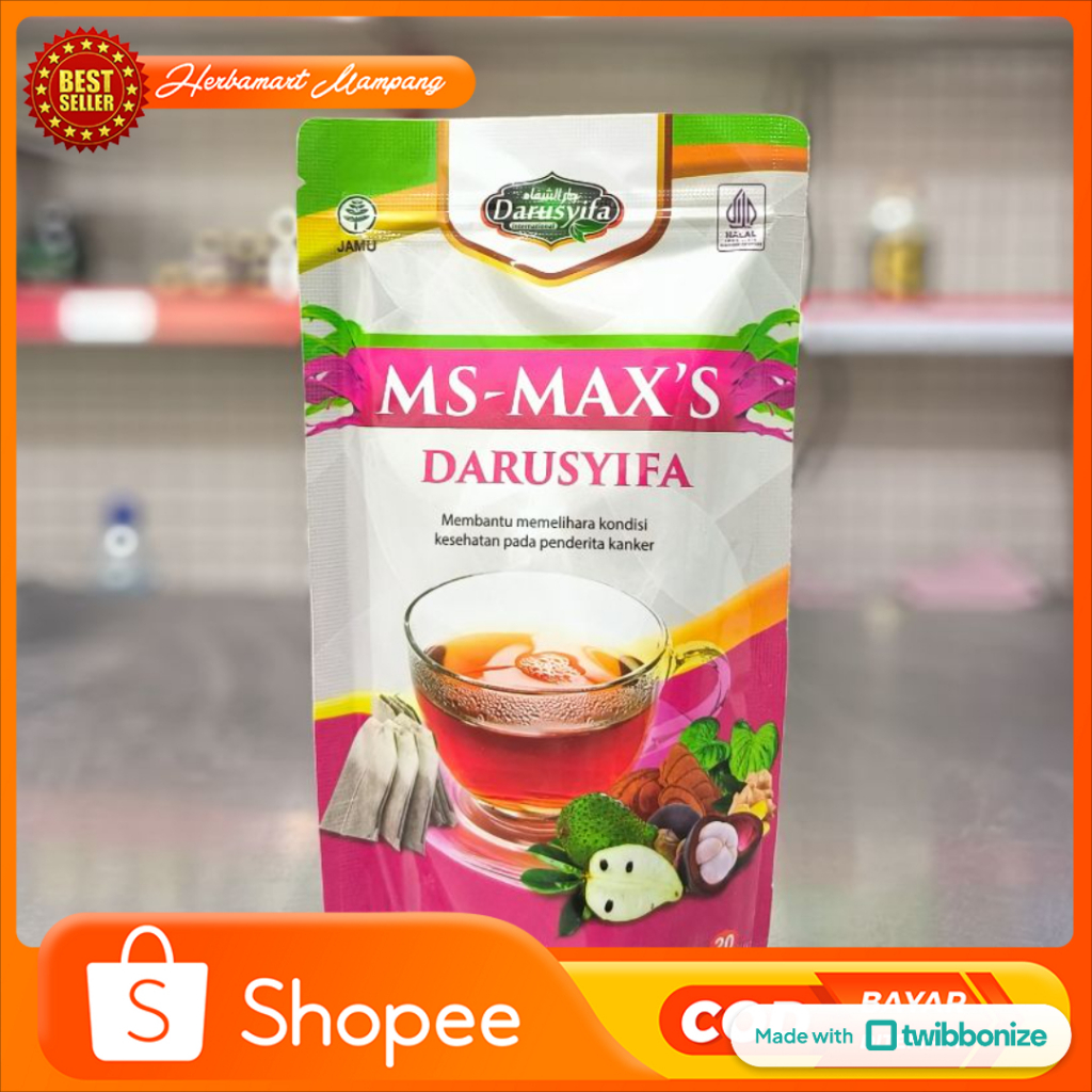 

MS MAX'S 20 Teh Celup Kantong Darusyifa atasi Kanker Stroke Diabetes