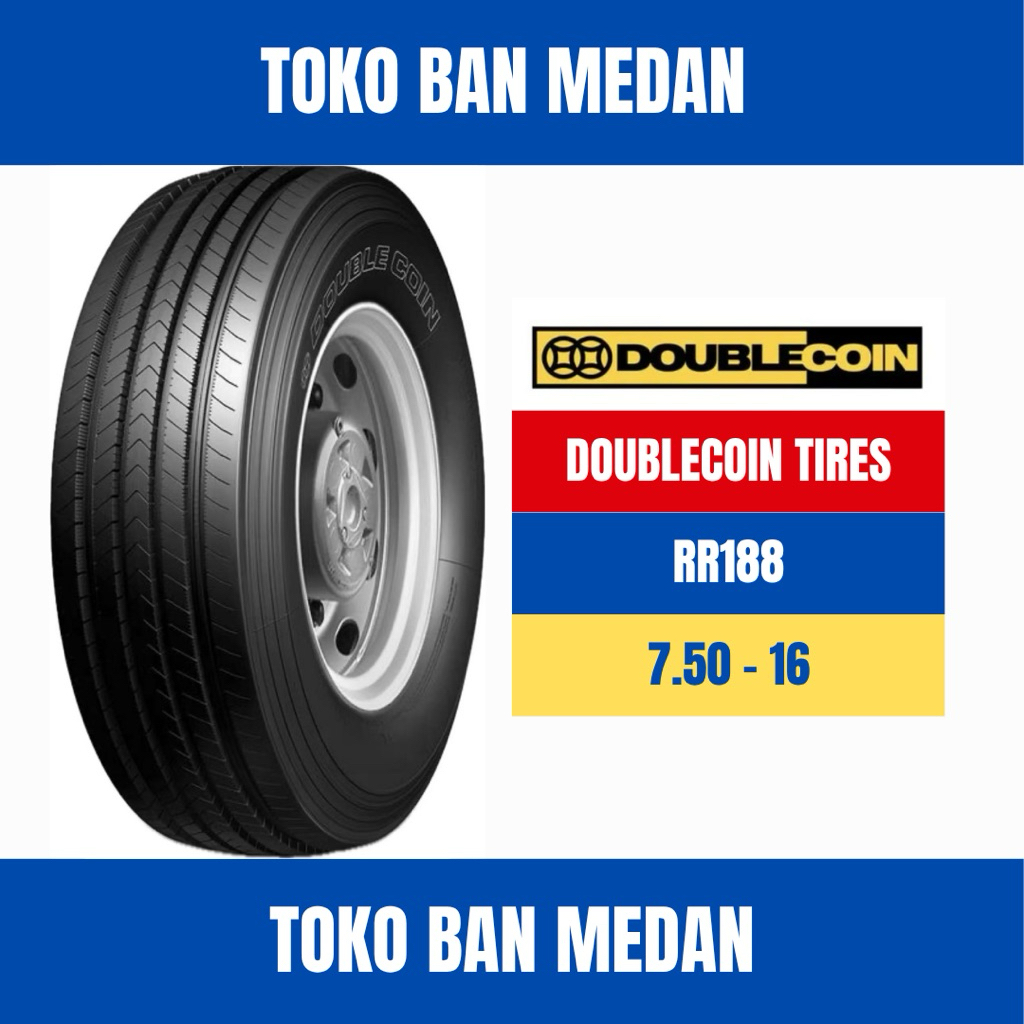 BAN TRUK DOUBLE COIN RR188 750 R16 16 KAWAT ( KOMPLIT BAN DALAM DAN SELENDANG )